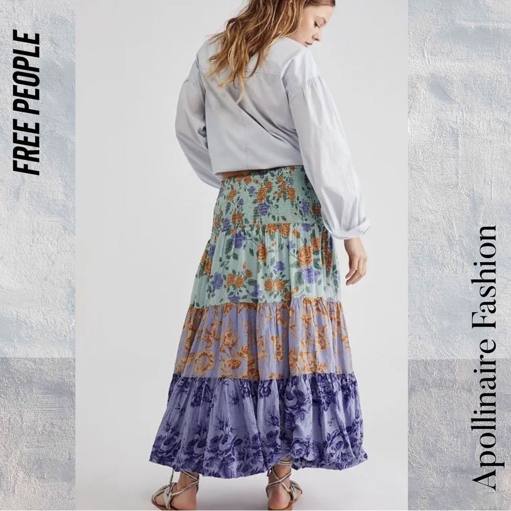 FREE PEOPLE BUBBLES ONLY CONVERTIBLE SKIRT DRESS NEW VARIOUS SIZES BLUE COMBO - Picture 4 of 9